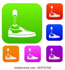 Prosthetic leg set icon in different colors isolated vector illustration. Premium collection