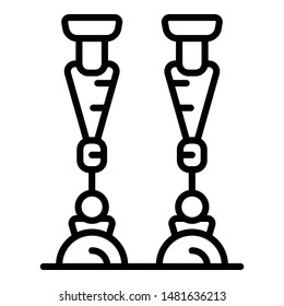 Prosthetic legs icon. Outline prosthetic legs vector icon for web design isolated on white background