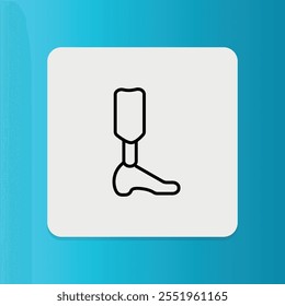 Prosthetic limb icon. editable stroke. Vector illustration	