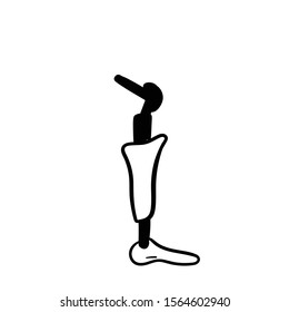 prosthetic limbs doodle icon vector hand drawing 