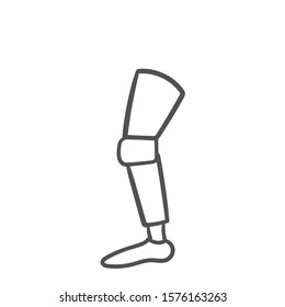 prosthetic limbs doodle icon vector hand drawing 