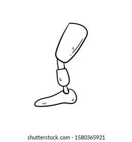 prosthetic limbs doodle icon vector hand drawing