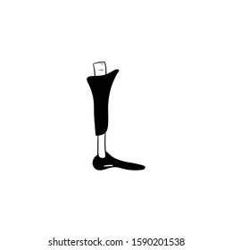 prosthetic limbs doodle icon vector hand drawing 
