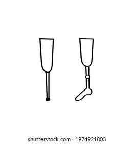 prosthetic limbs doodle icon vector hand drawing