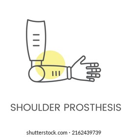 Prosthetic shoulder vector linear icon