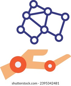 prosthetics advancing vector icon design, predictive modeling or adaptive control symbol, artificial intelligence sign, deep learning stock illustration, Bionics and Myoelectric Prosthetics concept