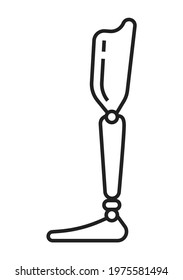 Prosthetics symbol for web design, app. Orthopaedic rehabilitation icon vector. Physical therapy line. Arthritis, osteoporosis problem