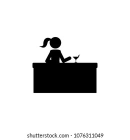 prostitute at the bar icon. Element of prostitution illustration. Premium quality graphic design icon. Signs and symbols collection icon for websites, web design, mobile app on white background