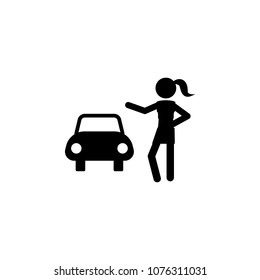 a prostitute at the road icon. Element of prostitution illustration. Premium quality graphic design icon. Signs and symbols collection icon for websites, web design, mobile app on white background