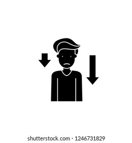 Prostration black icon, vector sign on isolated background. Prostration concept symbol, illustration 
