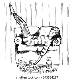 Prostration, creative crisis, the girl on the couch
