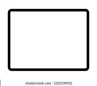 Protable tablet computer device with edge to edge screen flat vector icon for apps and websites