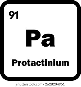 Protactinium chemical element icon isolated on white background . Protactinium icon vector