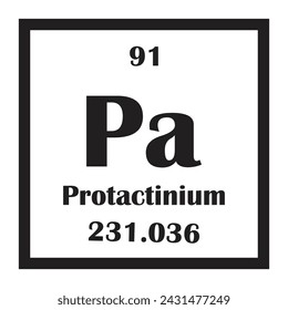 Protactinium chemical element icon vector illustration design