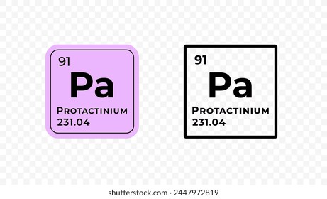 Protactinium, chemical element of the periodic table vector design