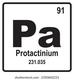 Protactinium element icon vector illustration template symbol