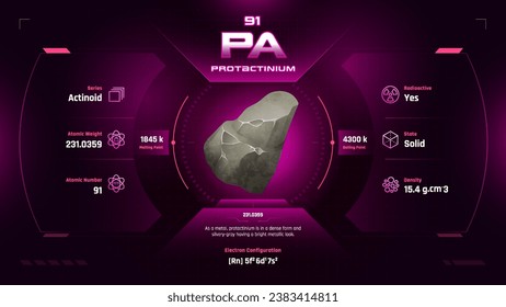 Protactinium Parodic Table Element 91-Fascinating Facts and Valuable Insights-Infographic vector illustration design