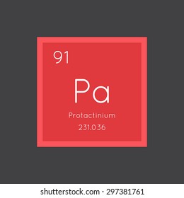 Protactinium simple style tile icon. Chemical element of periodic table. Vector illustration EPS8