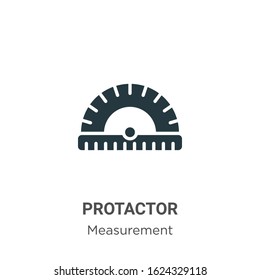 Protactor glyph icon vector on white background. Flat vector protactor icon symbol sign from modern measurement collection for mobile concept and web apps design.