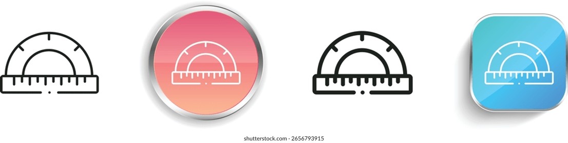 protactor icon. Thin Linear, Regular and Button Style Design Isolated On White Background