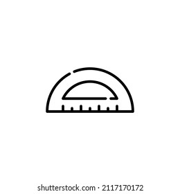 Protactor outline vector icon. Thin line black protactor icon