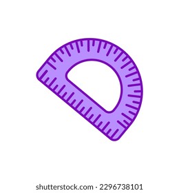 protactor vector moderno retro neón icono plano. signo plano para concepto móvil y diseño web. Icono plano protactor. Símbolo, ilustración del logotipo. Gráficos vectoriales