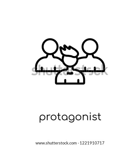 protagonist icon. Trendy modern flat linear vector protagonist icon on white background from thin line Fairy Tale collection, editable outline stroke vector illustration