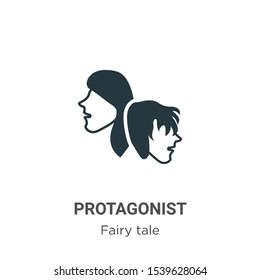 Protagonist vector icon on white background. Flat vector protagonist icon symbol sign from modern fairy tale collection for mobile concept and web apps design.