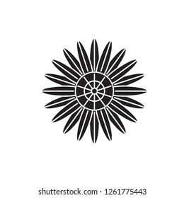 Protea black vector concept icon. Protea flat illustration, sign