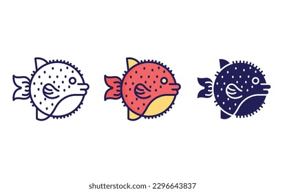 Protea line and solid illustration icon