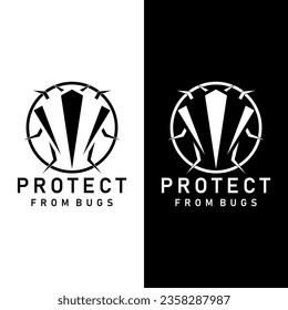 protect from bugs logo design vector art