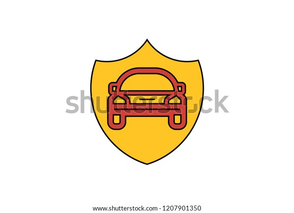 Protect car guard\
shield - line art\
colorful