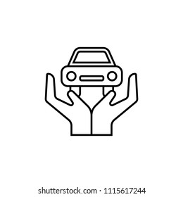 protect the car line icon. Element of insurance sign for mobile concept and web apps. Thin line protect the car icon can be used for web and mobile. Premium icon on white background