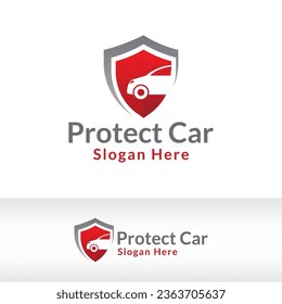 protect car logo design vector template