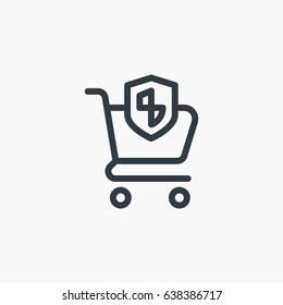 protect cart icon vector illustration