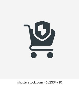 protect cart icon vector illustration