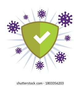 protect check mark shield covid-19 symbol,icon vector eps