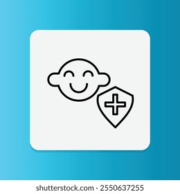 Icono de proteger a los niños. Trazo editable. Ilustración vectorial