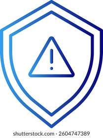 Protect crisis management icon with blue gradient outline style. emblem, design, internet, antivirus, logo, guard, firewall, privacy. Vector Illustration