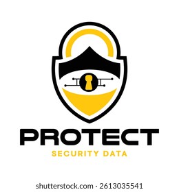 Protect data security logo design