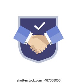 protect deal. handshake icon. vector illustration