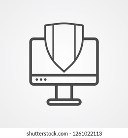 Protect desktop vector icon sign symbol