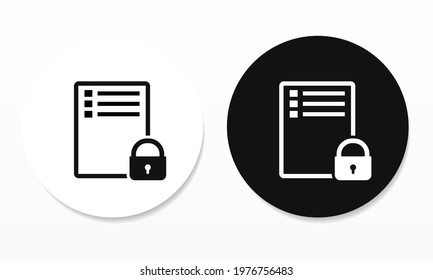 Protect document. File with padlock icon, Limited access to document icon.Locked  document. Illustration vector