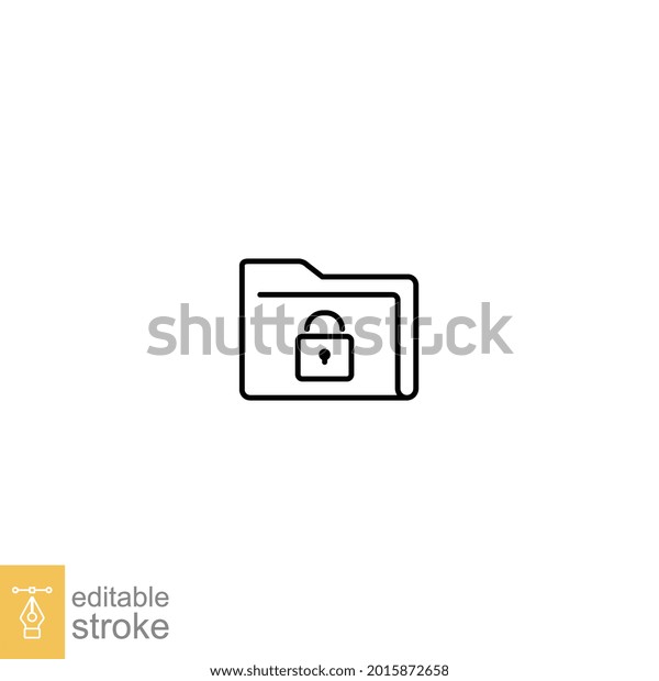 Protect Documents Unlock Folder Icon Folder Stock Vector Royalty Free