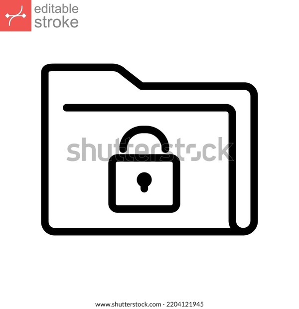 Protect Documents Unlock Folder Icon Folder Stock Vector Royalty Free