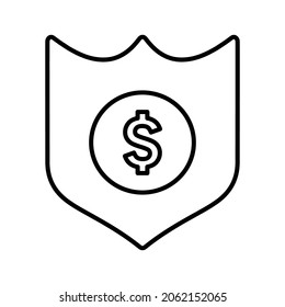 Protect, dollar, protection line icon. Outline vector.