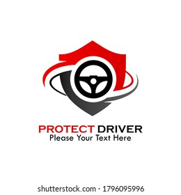 Protect Driver Logo Template Illustration. Suitable For Driver Insurance, Security, Mobile, Emblem, Icon, Safety