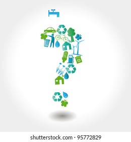Protect the Earth: environment symbols on clean earth