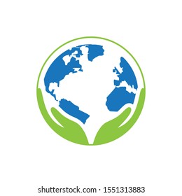 Protect Earth Icon Stock logo vector