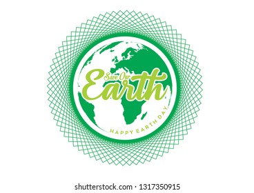 Protect earth with ornament circle tech globe. World map background environment concept. for banner, poster or greeting card.